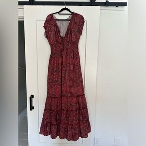 Floor length paisley dress